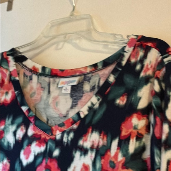 LulaRoe Emily Women’s V Neck Long Sleeve Swing Midi Dress Pullover- Size Large - Picture 8 of 12